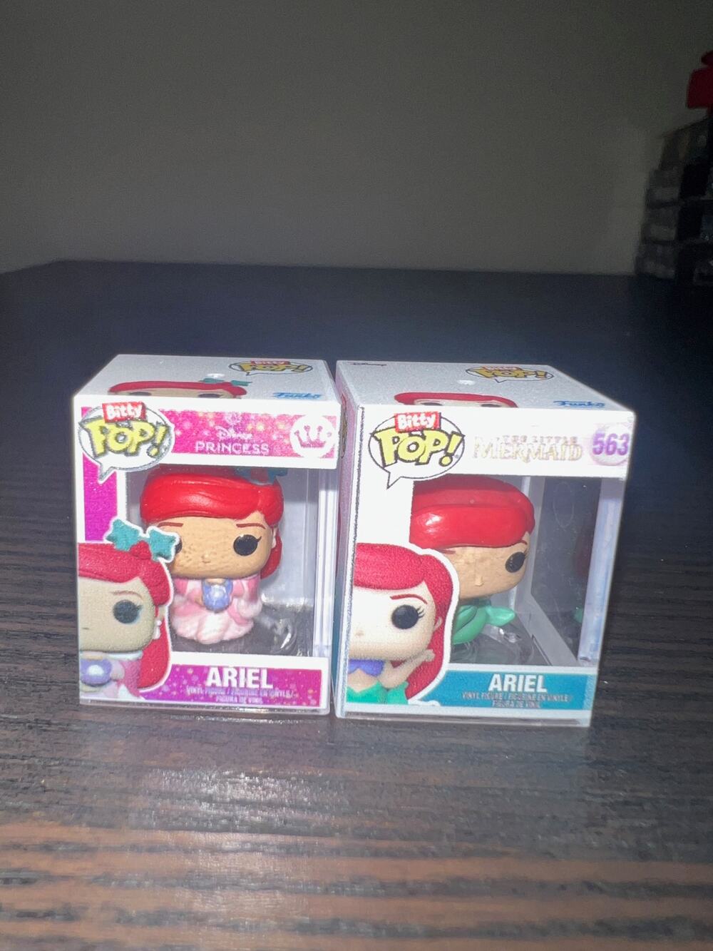 2 BITTY Ariel Little Mermaid 1-Inch Funko Pops #563 Christmas Disney Princess